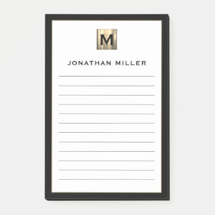 Personalised Luxury Monogram Lined Post-it Notes