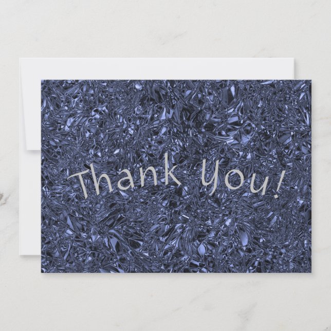 Personalised luxury silver crushed foil thank you card (Front)