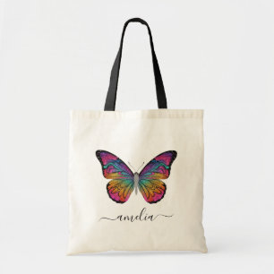 Personalised Luxury Sparkling Glitter Butterfly    Tote Bag
