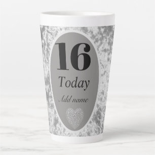 Personalised luxury velvet birthday mug 16th