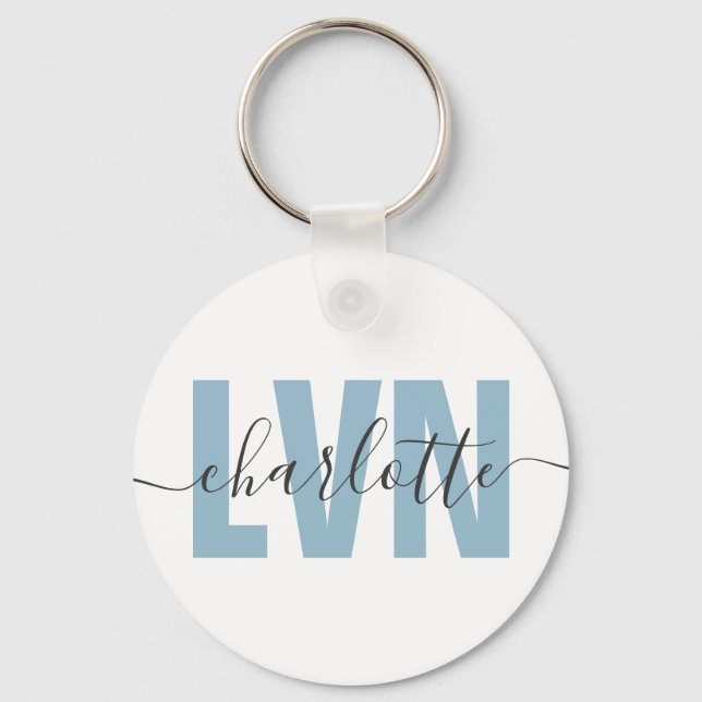 Personalised LVN Licensed Vocational Nurse Chic Key Ring (Front)
