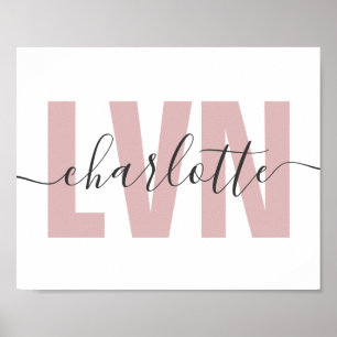 Personalised LVN Licensed Vocational Nurse Chic Poster