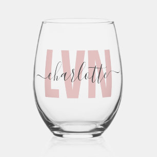Personalised LVN Licensed Vocational Nurse Chic Stemless Wine Glass
