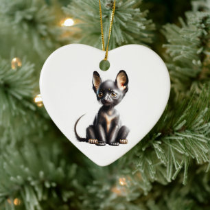 Personalised Lykoi Kitten Ceramic Ornament