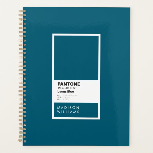Personalised Lyons Blue Notebook | Custom Name Planner (Front)