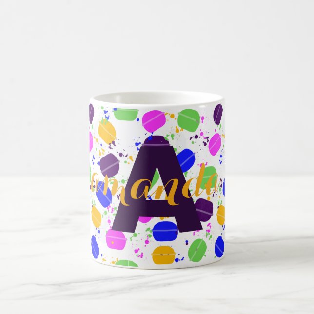 Personalised Macaron Confetti Coffee Mug (Center)