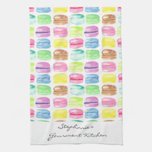 Personalised Macaroon Watercolor Cute Tea Towel