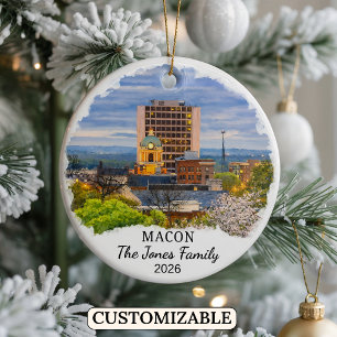 Personalised Macon Ornament, Custom Georgia Ceramic Ornament