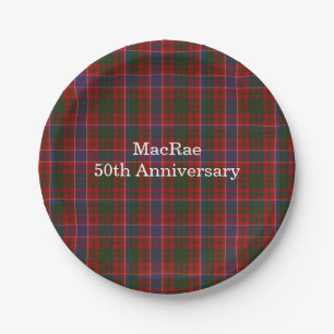 Personalised MacRae Clan Tartan Plaid Paper Plate