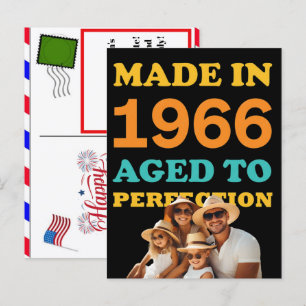 Personalised Made in 1966 aged to perfection, 4th Holiday Postcard