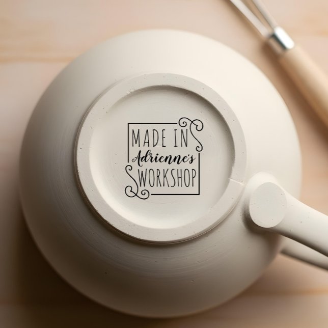 Personalised Made In Workshop Christmas Rubber Stamp (Personalized Made In Workshop Christmas Rubber Stamp)