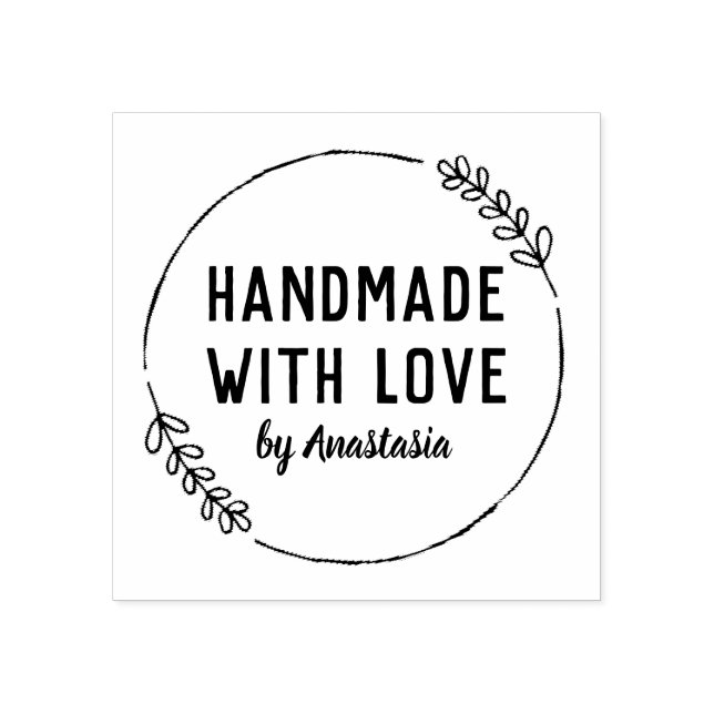 Personalised Made with Love Rubber Stamp (Imprint)