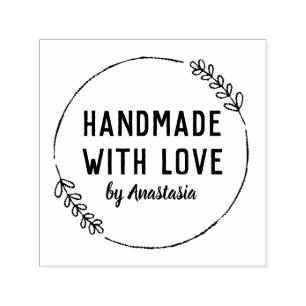 Personalised Made with Love Self-inking Stamp