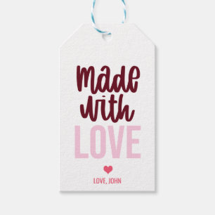 Personalised Made With Love Valentine's Day Gift Tags