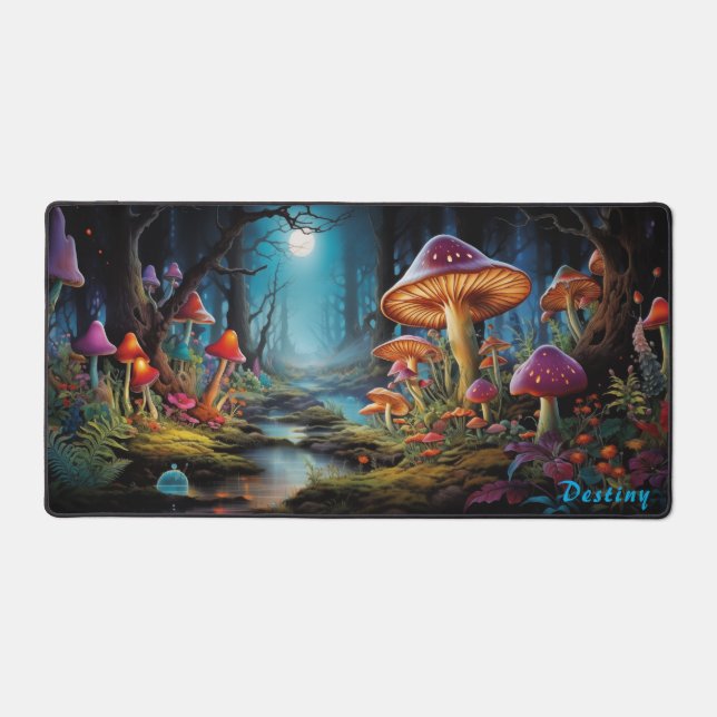 Personalised Magic Mushroom Forest Desk Mat (Front)