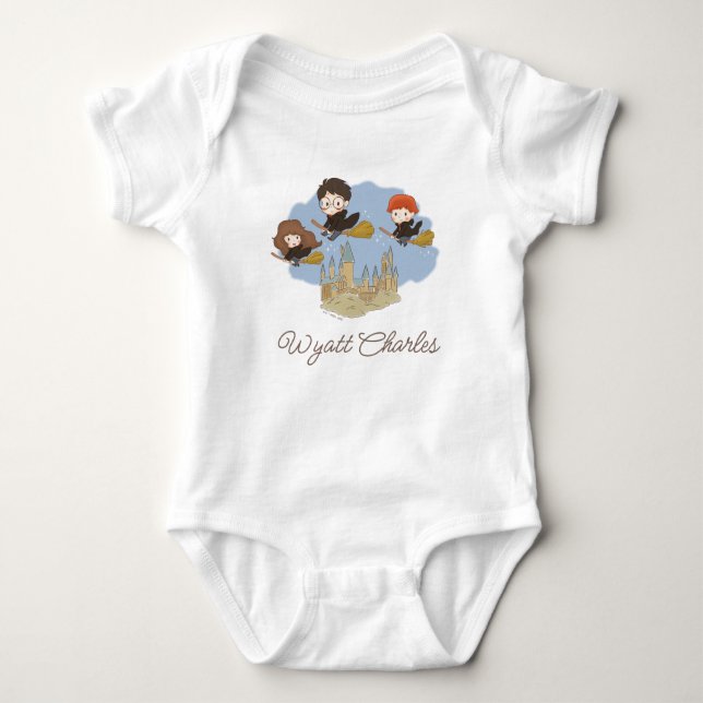 Personalised Magical Harry Potter & Hogwarts Baby Bodysuit (Front)