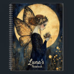 Personalised Magical Night Fairy with Golden Moon Notebook<br><div class="desc">This stunning design features an ethereal fairy bathed in the golden glow of a luminous full moon, adorned with intricate details and warm, enchanting colours. Perfect for lovers of fantasy art and celestial beauty, this captivating design brings a sense of magic and wonder to any item it graces. Whether featured...</div>