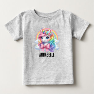 Personalised Magical Rainbow Unicorn Baby T-Shirt