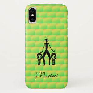 Personalised, Magical Silhouette Drummer iPhone X Case