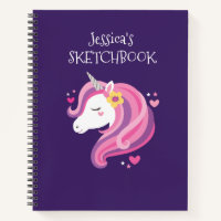 Personalised Magical Unicorn Artist Sketchbook