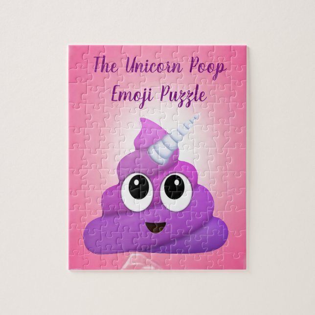 Personalised Magical Unicorn Poop Emoji Jigsaw Puzzle (Vertical)