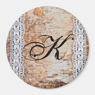 Personalised Magnet Country Barn Wood Lace Trim Ed