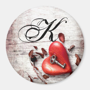 Personalised Magnet Country Wood Key to my Heart R