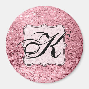 Personalised Magnet Rose Gold Glitter