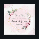 Personalised Magnet Wedding Favours for Guest<br><div class="desc">Personalised Magnet Wedding Favours for Guest with 2 option available round and square
Design with pink floral theme that could be personalised with adding name of bride and groom and also add the date</div>