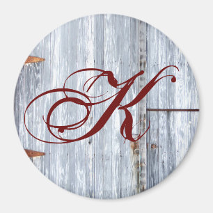 Personalised Magnet White Wash Wood Barn Door Coun