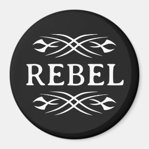 Personalised magnet with flaming tattoo design