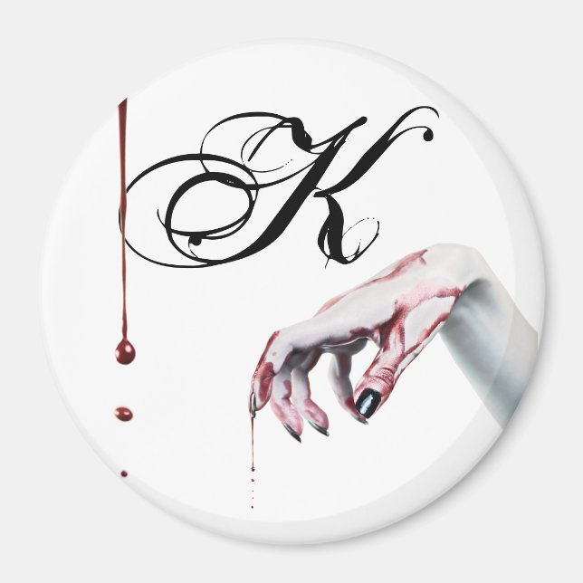 Personalised Magnet zombie blood drip vampire Goth (Front)