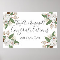 Personalised Magnolia Floral Botanical Engagement