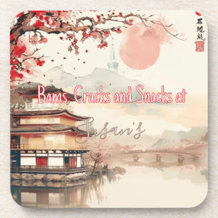 Personalised Mahjong Bams Cracks and Snacks Japan Coaster