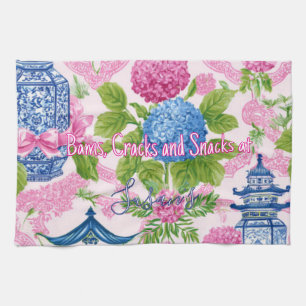 Personalised Mahjong Bams Cracks and Snacks Tea Towel