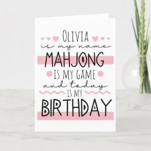 Personalised Mahjong Birthday Thank You Card