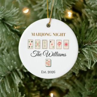 Personalised Mahjong Christmas Ceramic Ornament