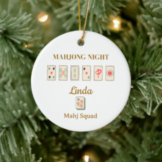 Personalised Mahjong Christmas - Group Name Ceramic Ornament