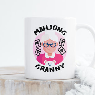 Personalised mahjong granny coffee mug