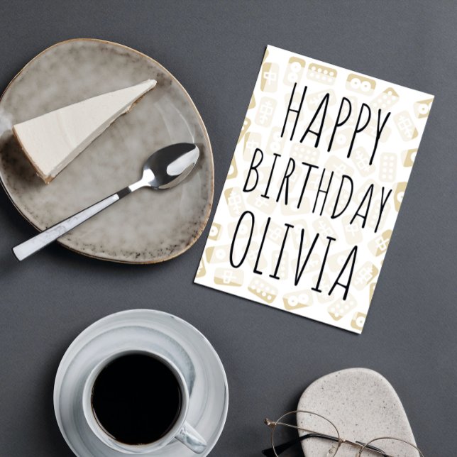 Personalised Mahjong tiles happy birthday card (Creator Uploaded)