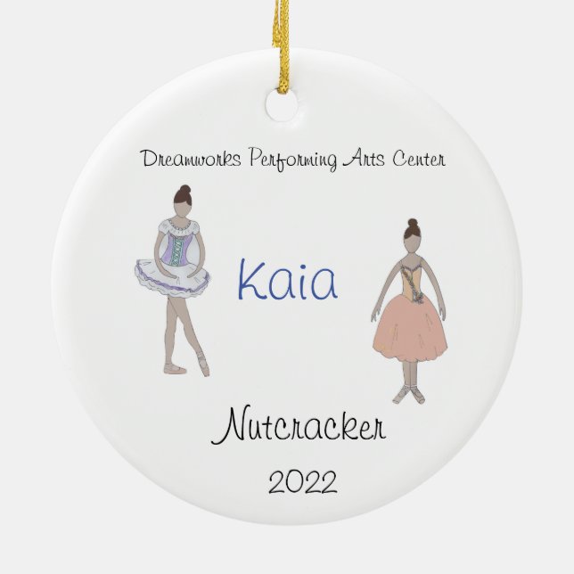 Personalised Maid/Flower/Marzipan Nutcracker Ceramic Ornament (Back)