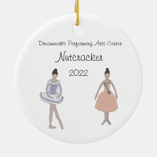 Personalised Maid/Flower/Marzipan Nutcracker  Ceramic Ornament (Back)