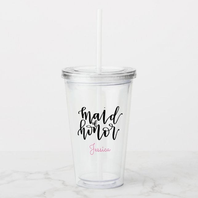 Personalised Maid of Honour Acrylic Tumbler (Front)