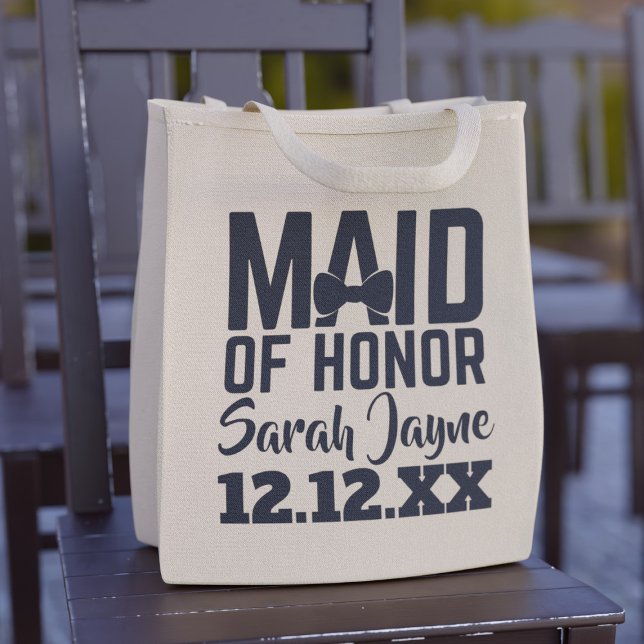 Personalised Maid of Honour Bachelorette Wedding Tote Bag (Creator Uploaded)