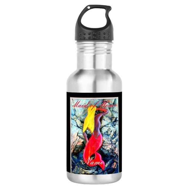 Personalised maid of honour blonde mermaid 532 ml water bottle (Front)