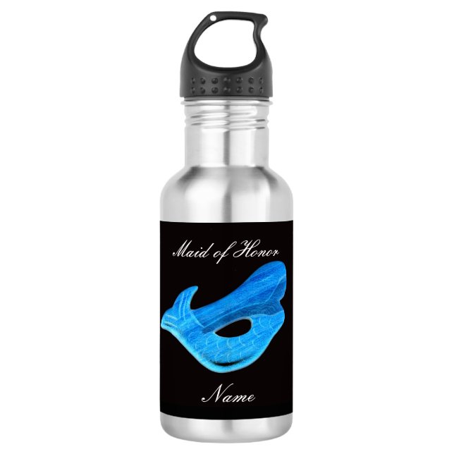 Personalised maid of honour blue mermaid  532 ml water bottle (Front)