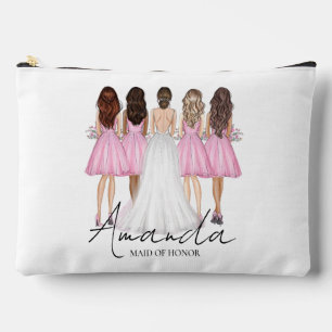 Personalised Maid Of Honour Custom Name Gift Accessory Pouch