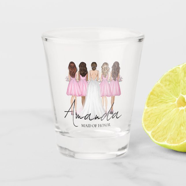 Personalised Maid Of Honour Custom Name Gift Shot Glass (Front)