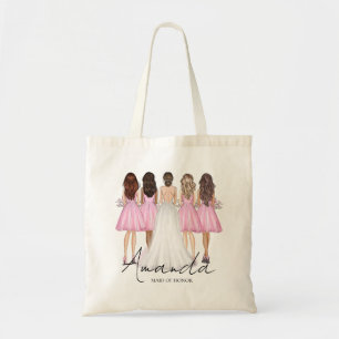 Personalised Maid Of Honour Custom Name Gift Tote Bag