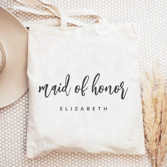 Personalised Maid of Honour Handwriting Script Tote Bag (Creator Uploaded)
